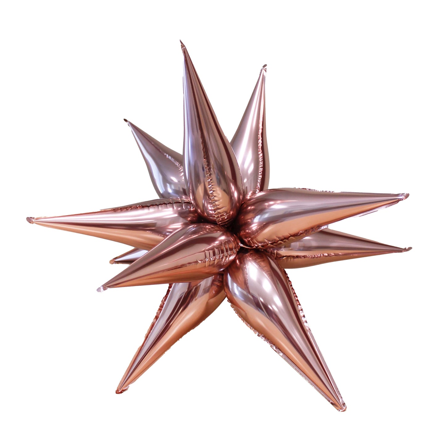 Ellie's Chrome Rose Gold Starburst Cluster Balloon (26 Inches) | Amazing Pinatas 