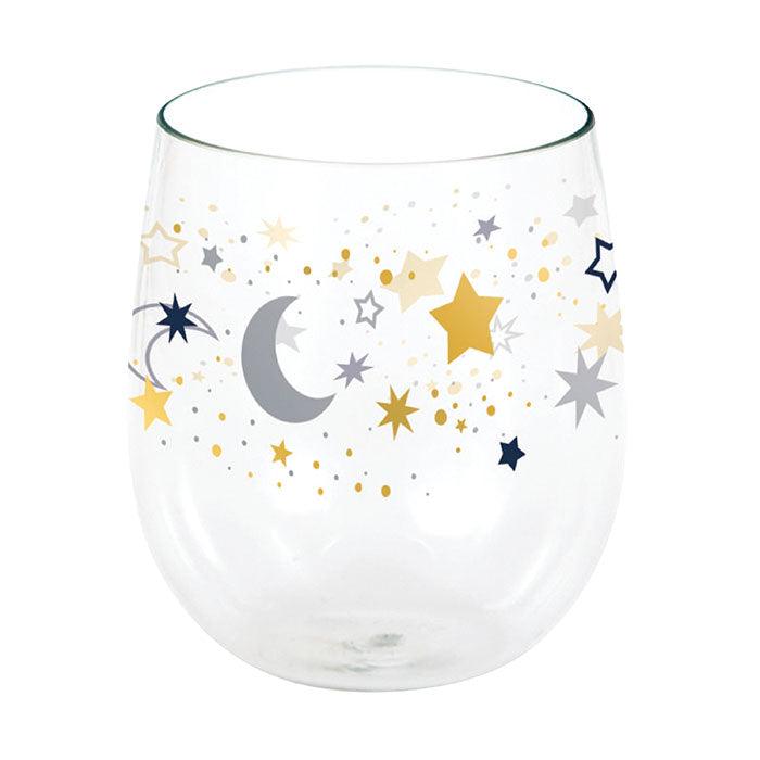 Starry Night 14oz Stemless Wineglass 1ct | Amazing Pinatas 