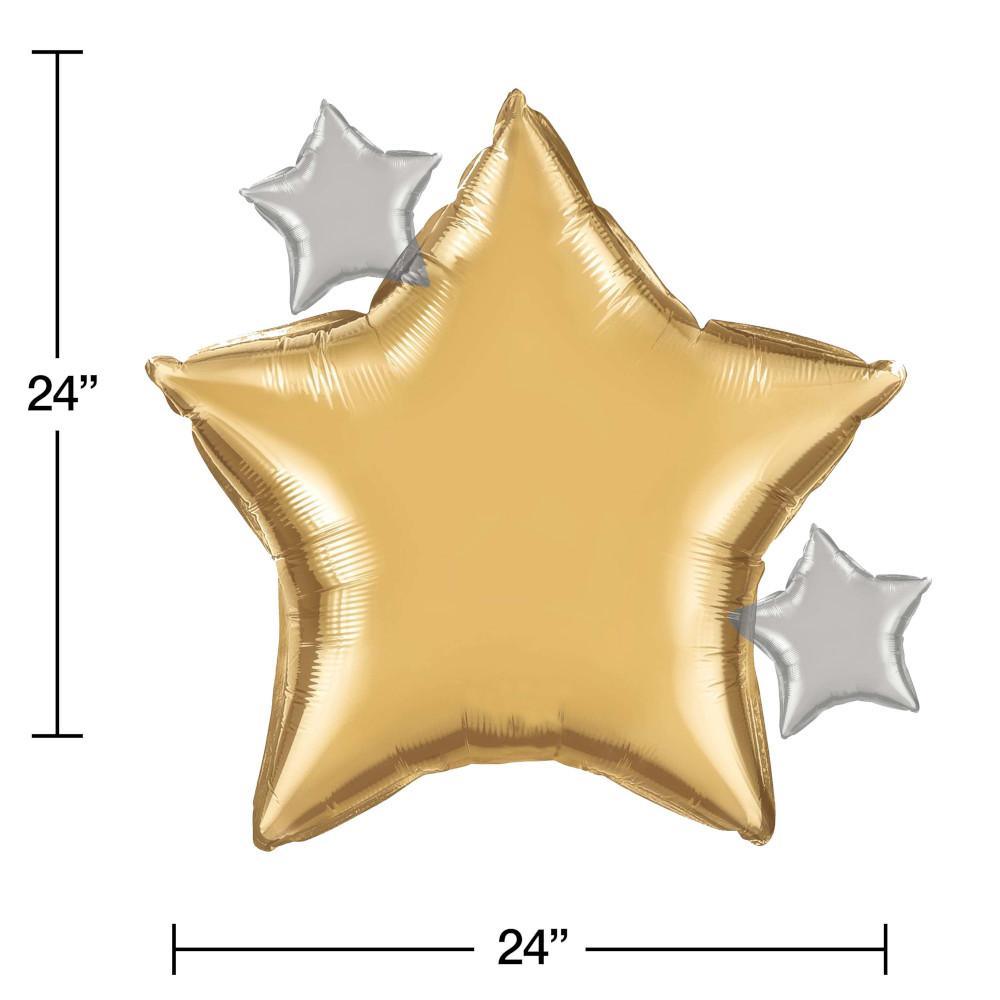 Starry Night 24" Metallic Balloon Star Shaped 1ct | Amazing Pinatas 
