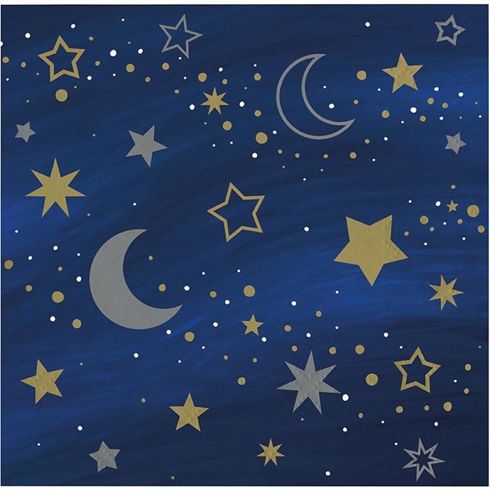 Starry Night Beverage Napkin 16ct | Amazing Pinatas 