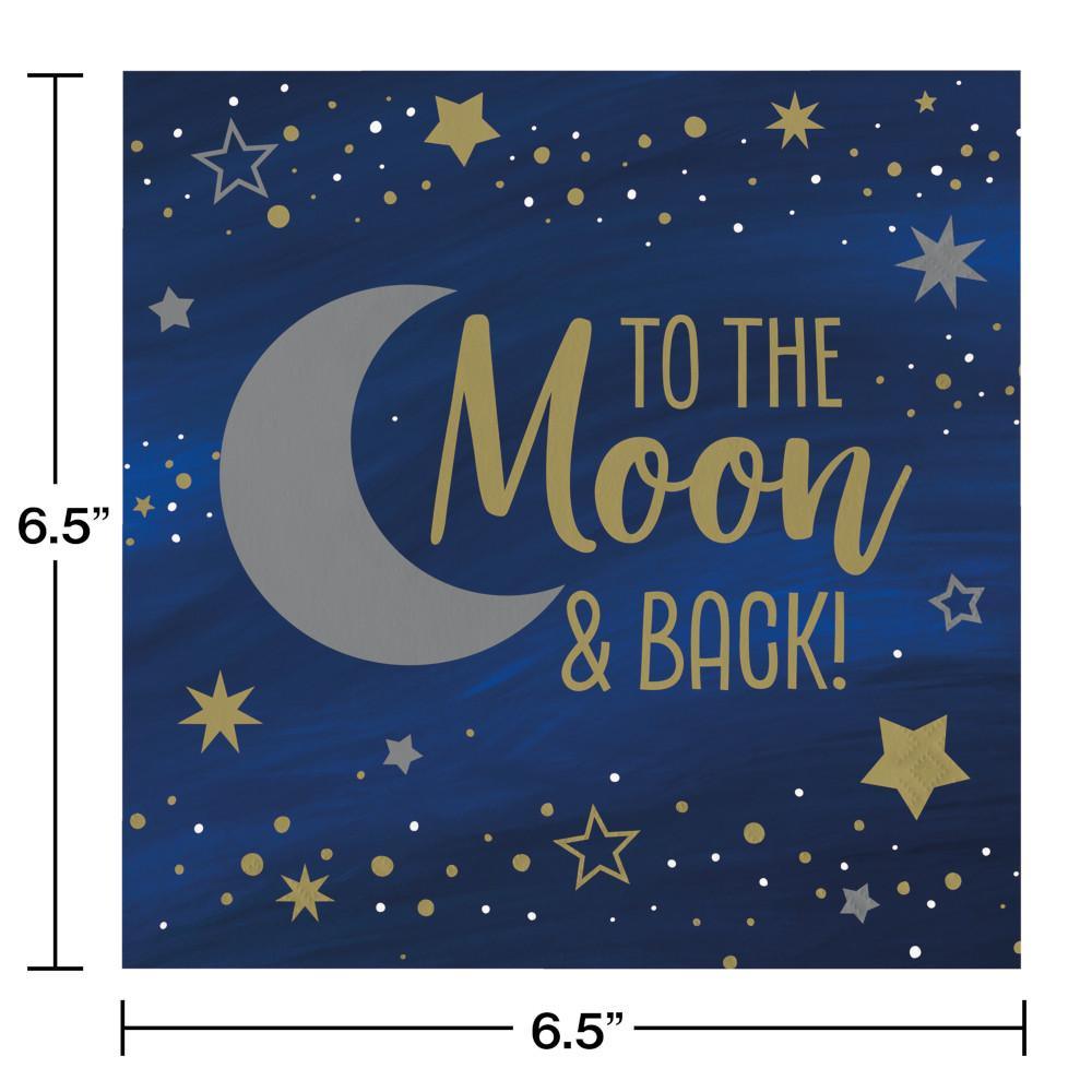 Starry Night Luncheon Napkin, Moon and Back 16ct | Amazing Pinatas 