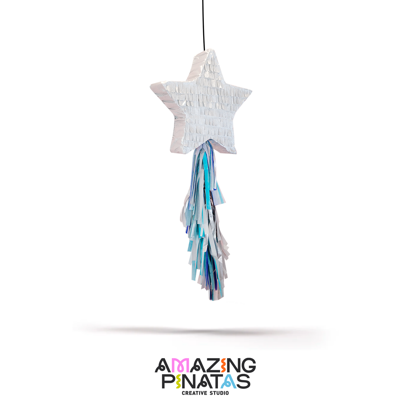 Star Tassel Christmas Hanukkah Holiday Pinata | Blue / Silver / White Tassel | Amazing Pinatas