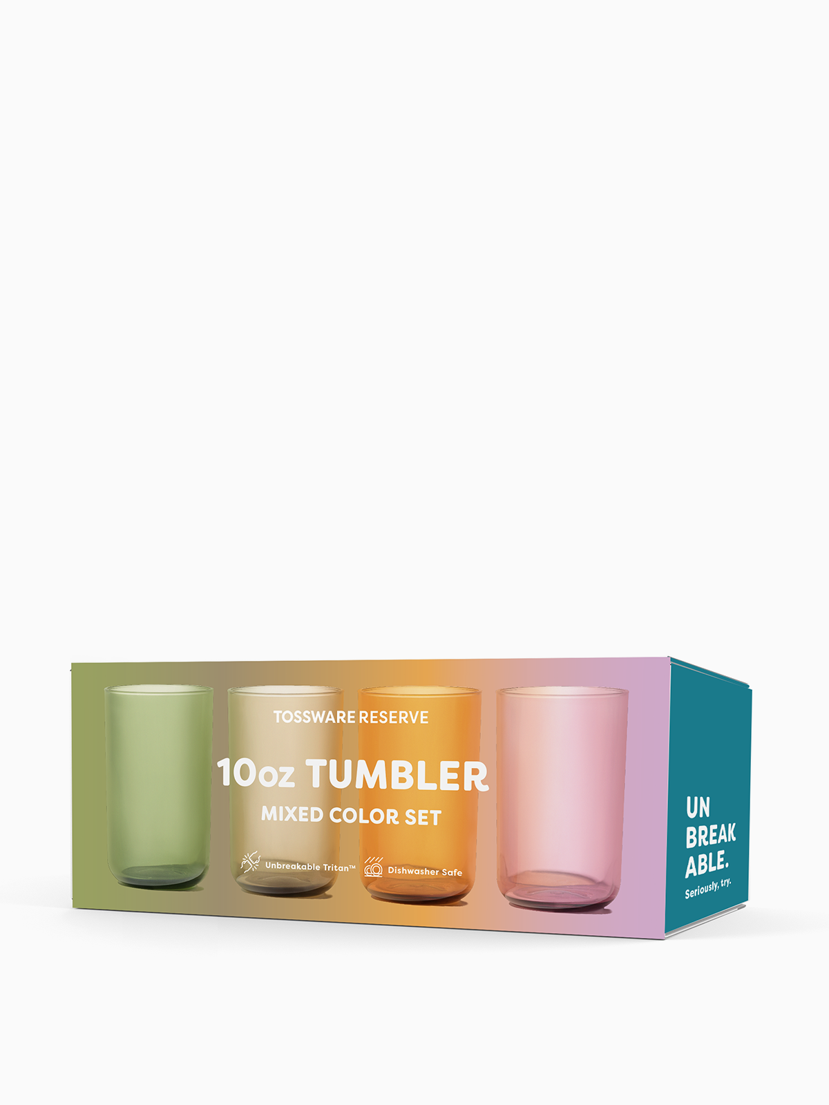 Tumbler Tritan™ RESERVE Copolyester Glasses Set 10oz | Mixed Color Set | Amazing Pinatas 