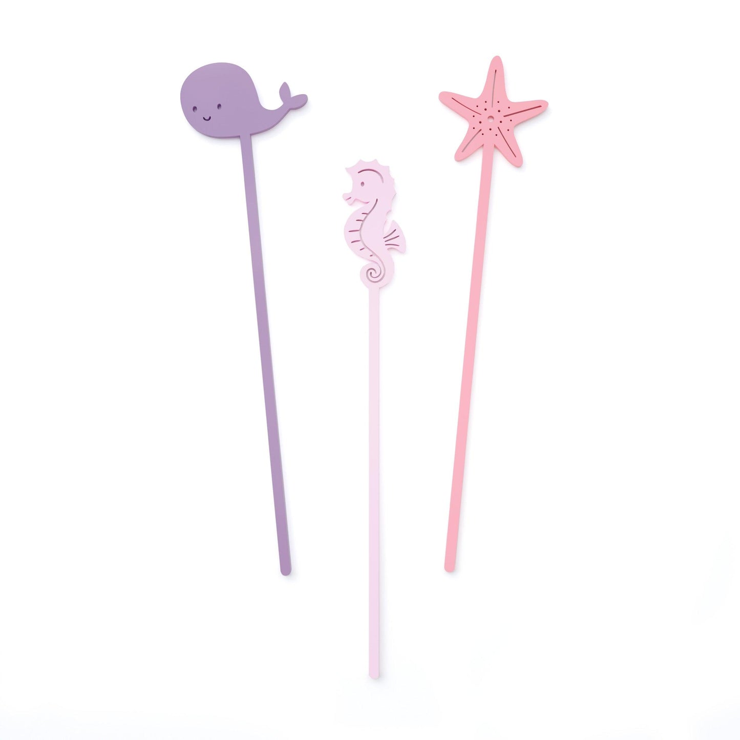 Under the Sea Baby Girl Acrylic Drink Stirrers, Pack of 12 | Amazing Pinatas 