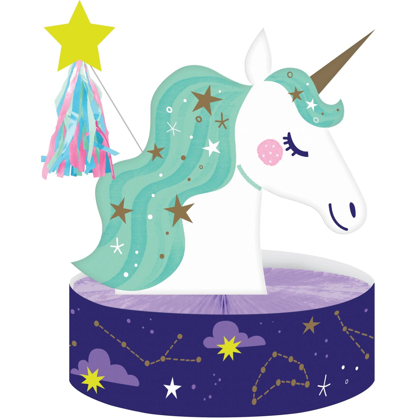 Unicorn Galaxy Honeycomb Centerpiece (1/Pkg) | Amazing Pinatas 