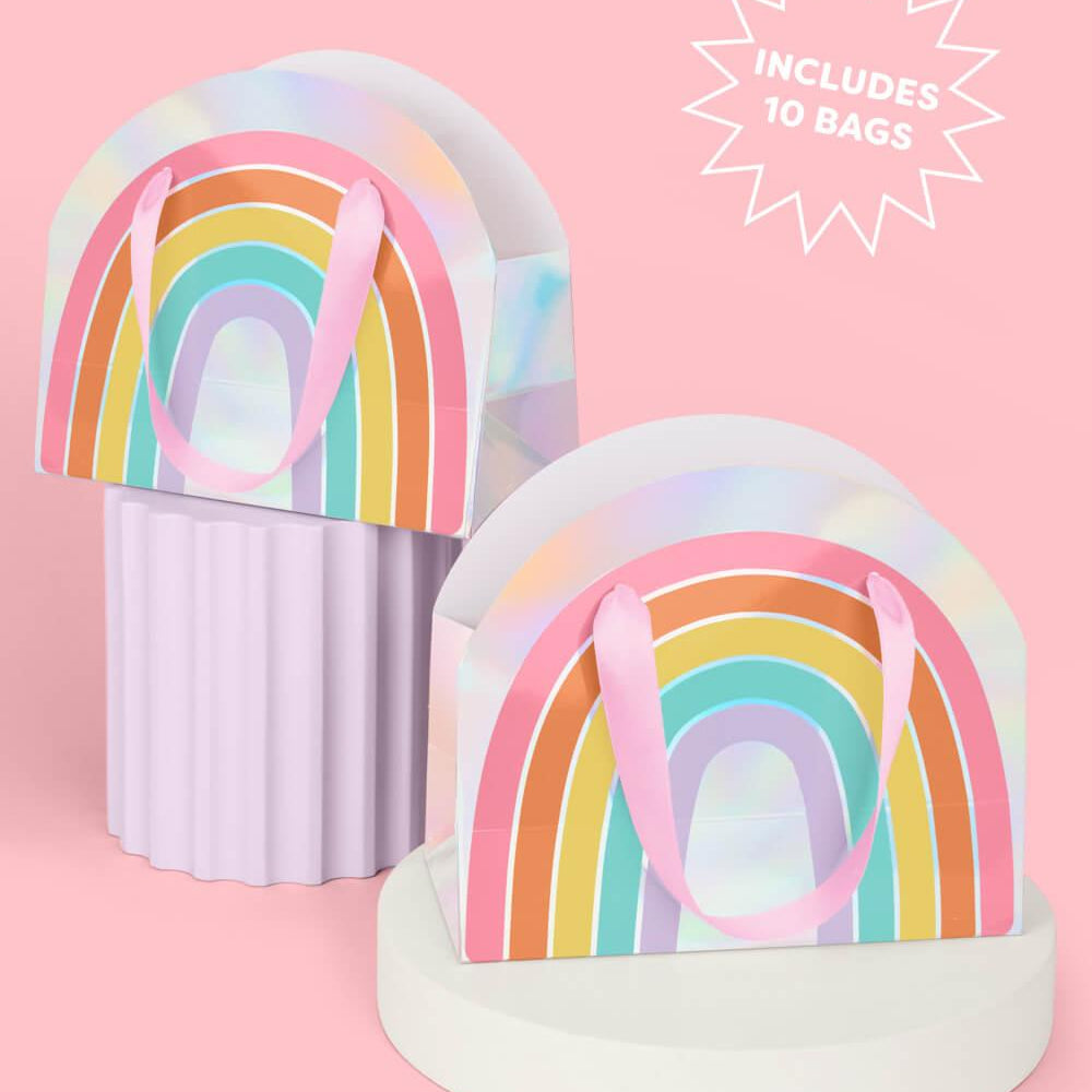 Rainbow Gift Bags - 10 iridescent + rainbow bags