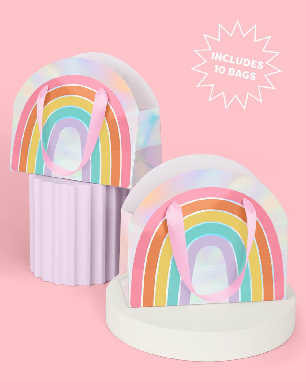 Rainbow Gift Bags - 10 iridescent + rainbow bags