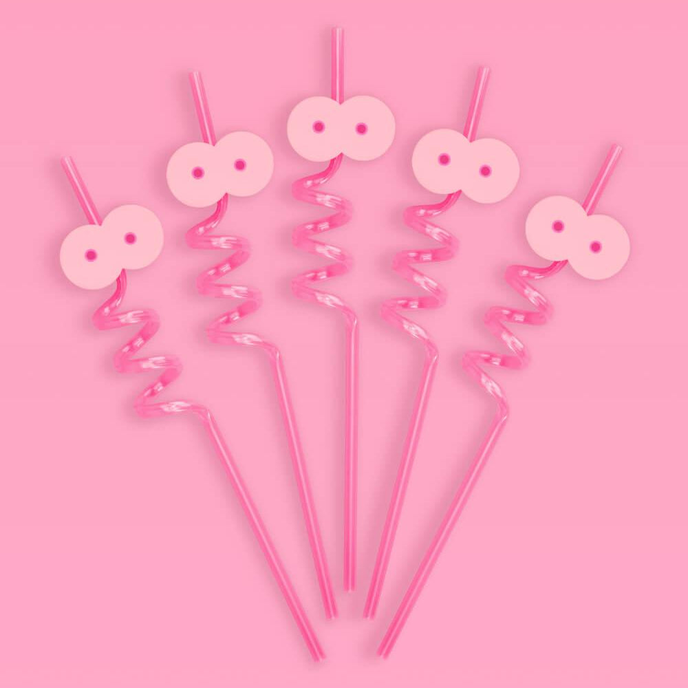 Breast In Show Straws - 12 reusable straws