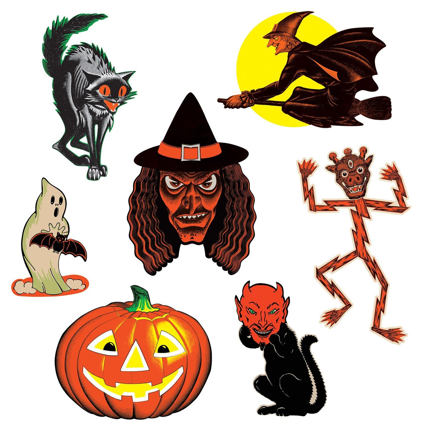 Vintage Halloween Classic Cutouts (7 per Package) | Amazing Pinatas 