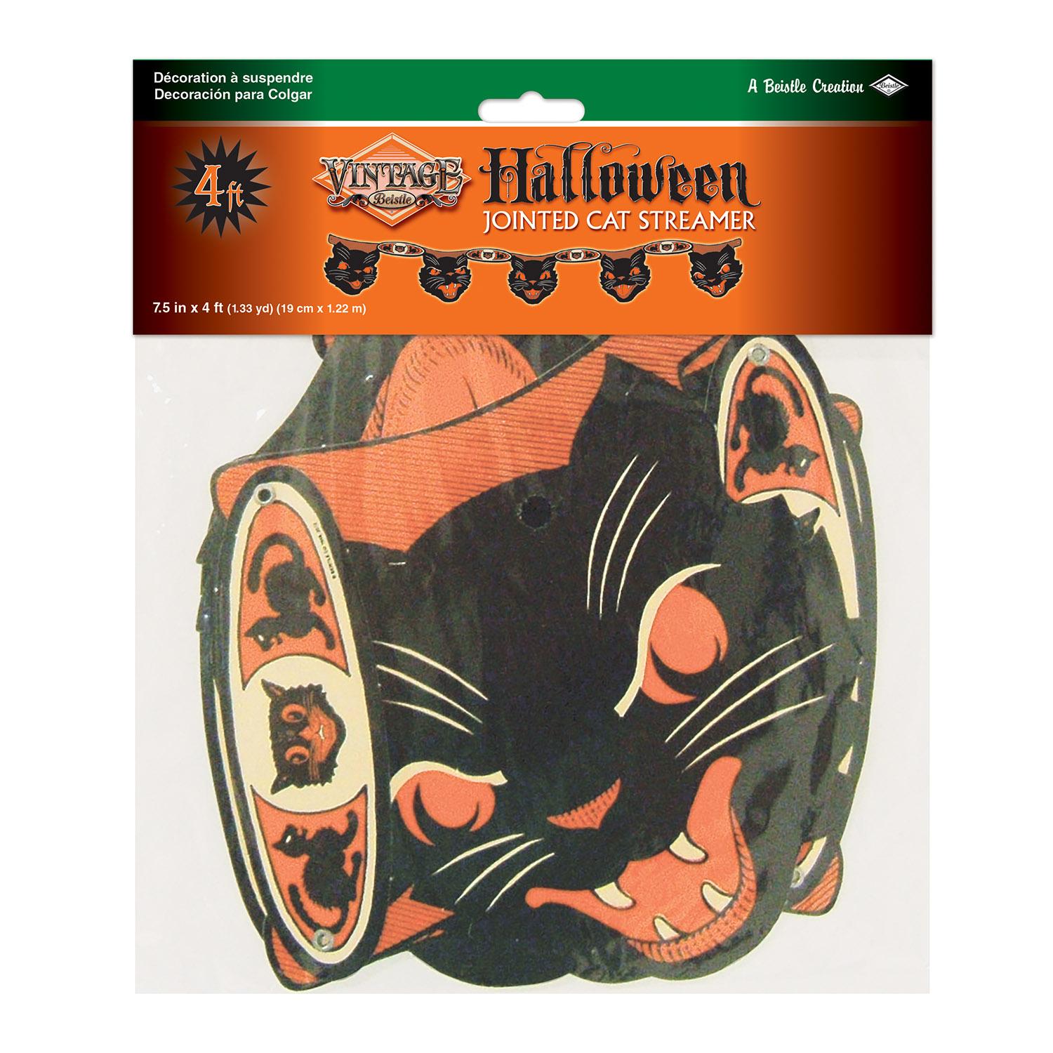 Vintage Halloween Jointed Cat Streamer | Amazing Pinatas 