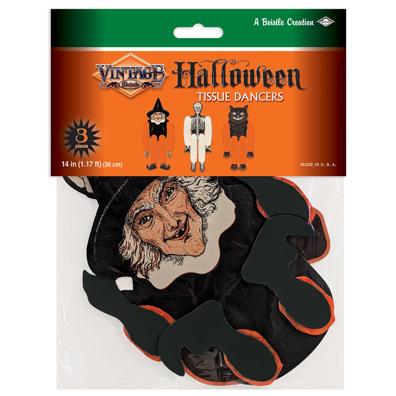 Vintage Halloween Tissue Dancers (3 per Package) | Amazing Pinatas 