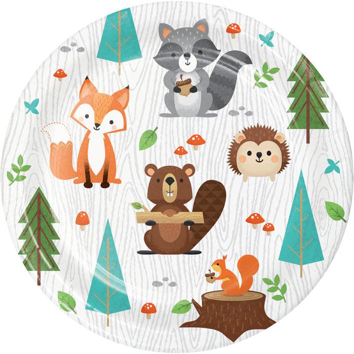 Wild One Woodland Animals Dessert Plates, Pack Of 8 | Amazing Pinatas 