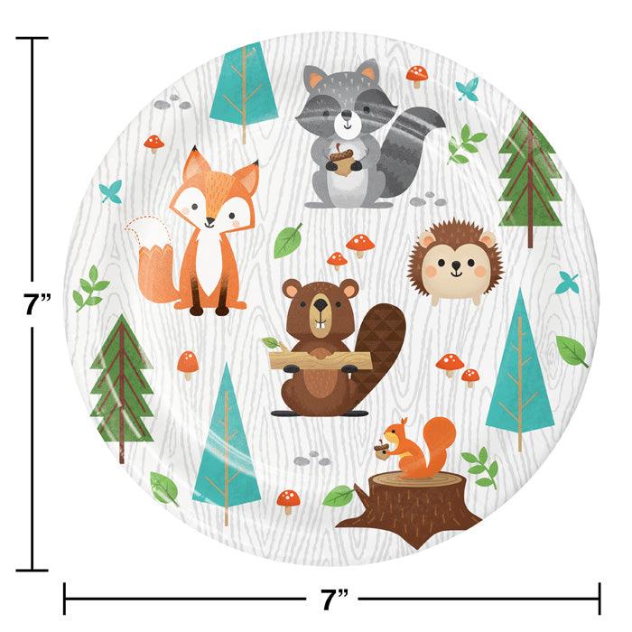 Wild One Woodland Animals Dessert Plates, Pack Of 8 | Amazing Pinatas 