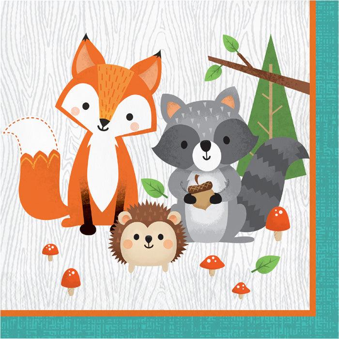 Wild One Woodland Animals Napkins, Pack Of 16 | Amazing Pinatas 