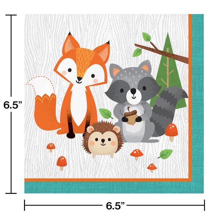 Wild One Woodland Animals Napkins, Pack Of 16 | Amazing Pinatas 