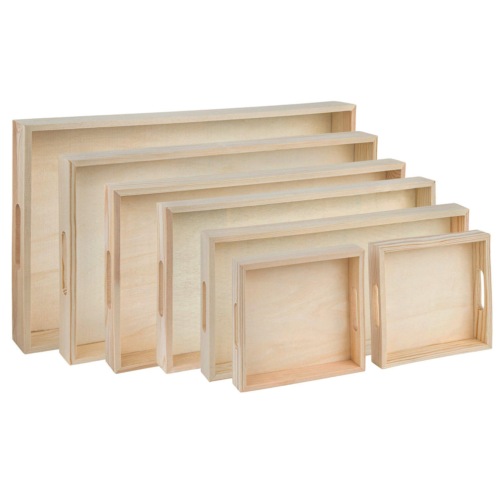 Wooden Nested Serving Trays 7 Pack Set Of Rectangle | Amazing Pinatas 