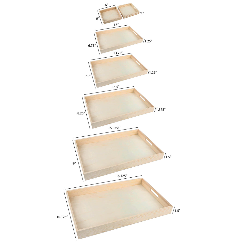 
                  
                    Wooden Nested Serving Trays 7 Pack Set Of Rectangle | Amazing Pinatas 
                  
                