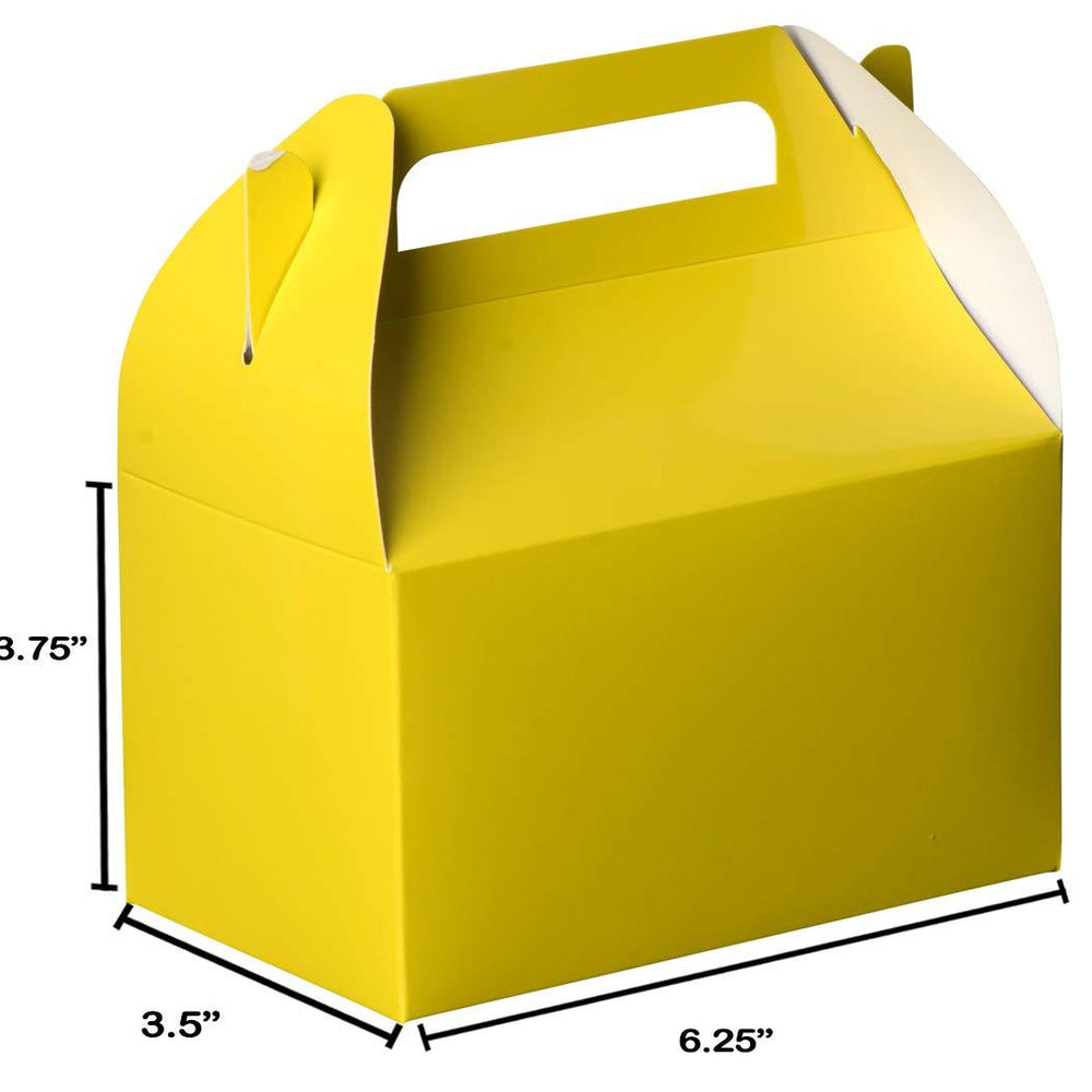 Yellow Party Favors Paper Treat Boxes 12 Pack 6.25" X 3.75" X 3.5" | Amazing Pinatas 