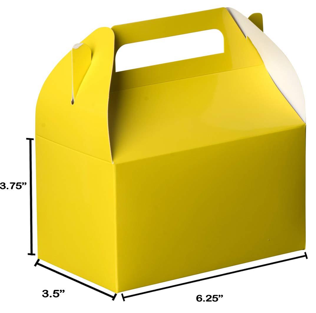 Yellow Party Favors Paper Treat Boxes 12 Pack 6.25" X 3.75" X 3.5" | Amazing Pinatas 